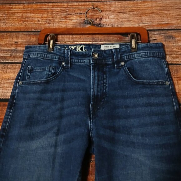 TK AXEL Jeans Mens 34X32 Slim Boot Cut Blue Denim Stretch - Picture 4 of 9